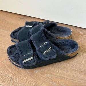 Birkenstock Arizona Shearling Fur Slides 38